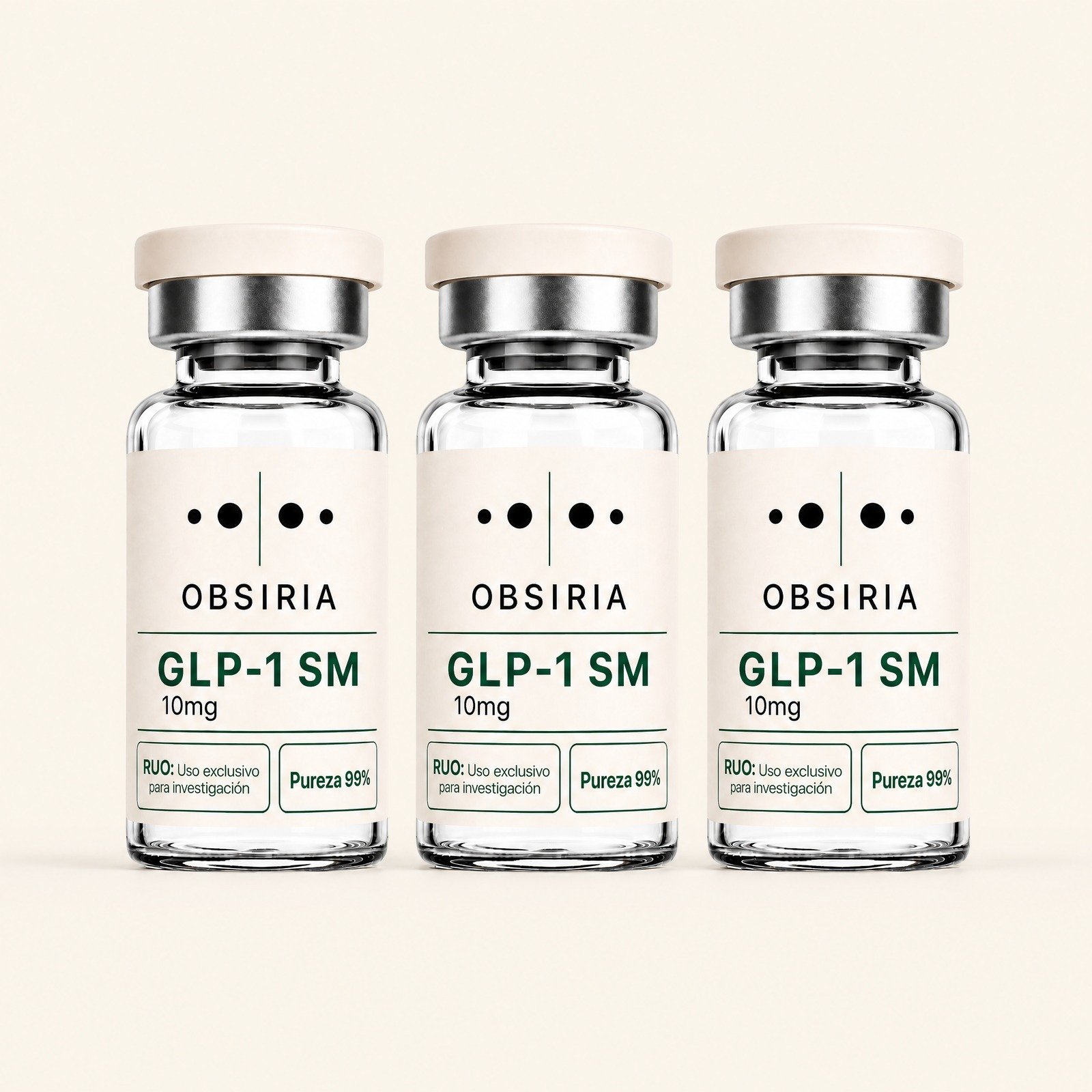 GLP-1 10mg, kit de 3 viales — OBSIRIA, producto de investigación