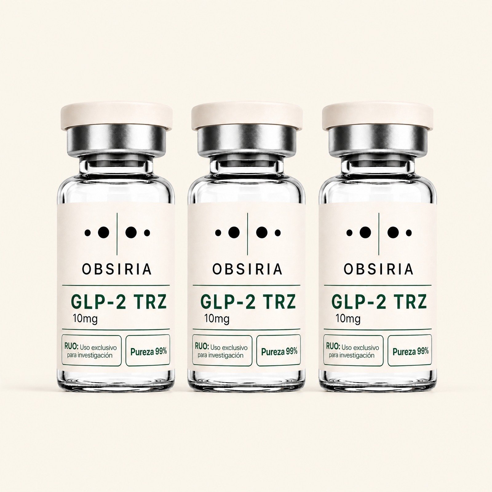 GLP-2 10mg, kit de 3 viales — OBSIRIA, producto de investigación