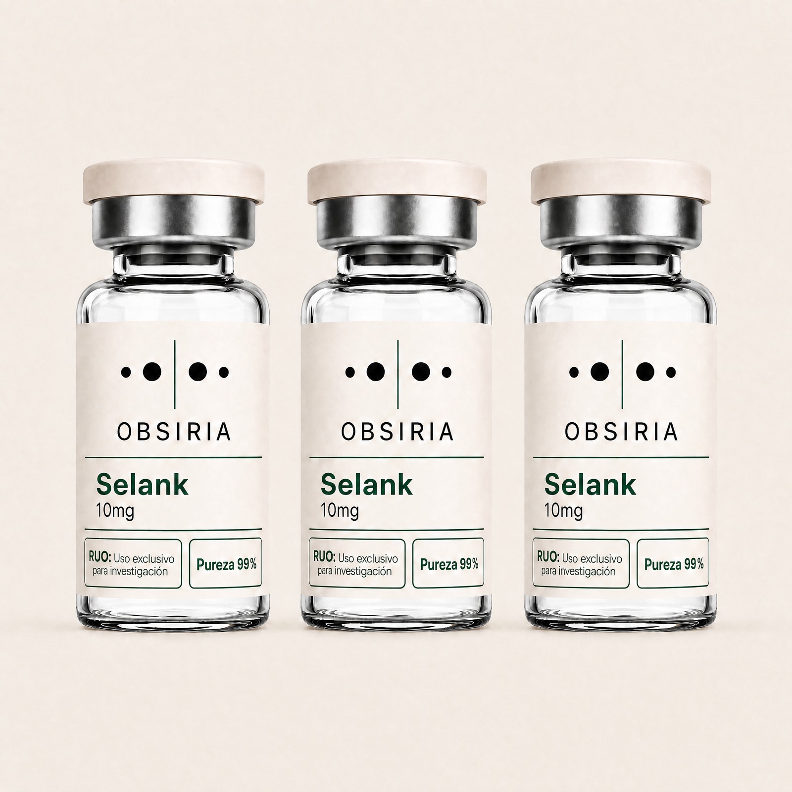 Selank 10mg, kit de 3 viales — OBSIRIA, producto de investigación