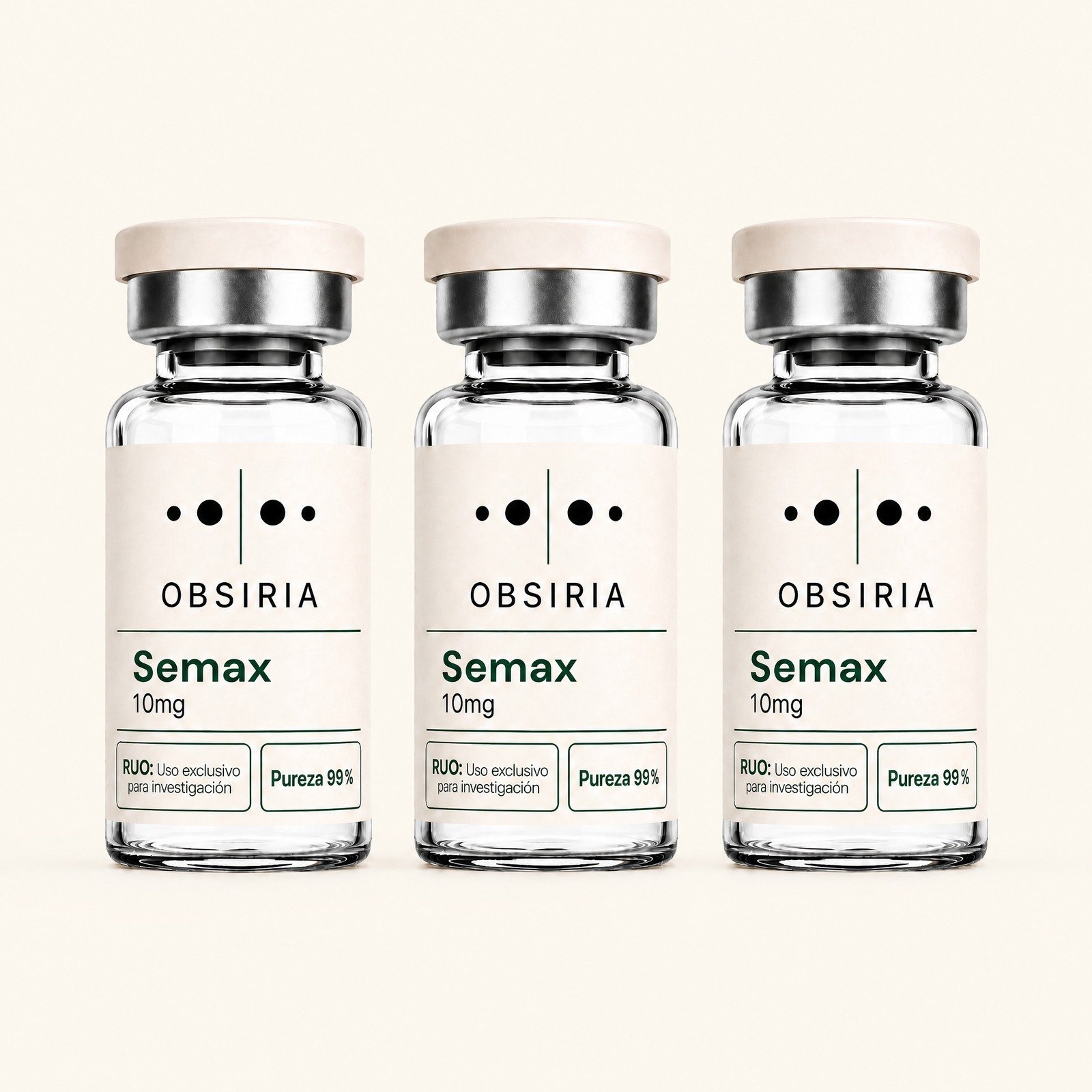 Semax 10mg, kit de 3 viales — OBSIRIA, producto de investigación