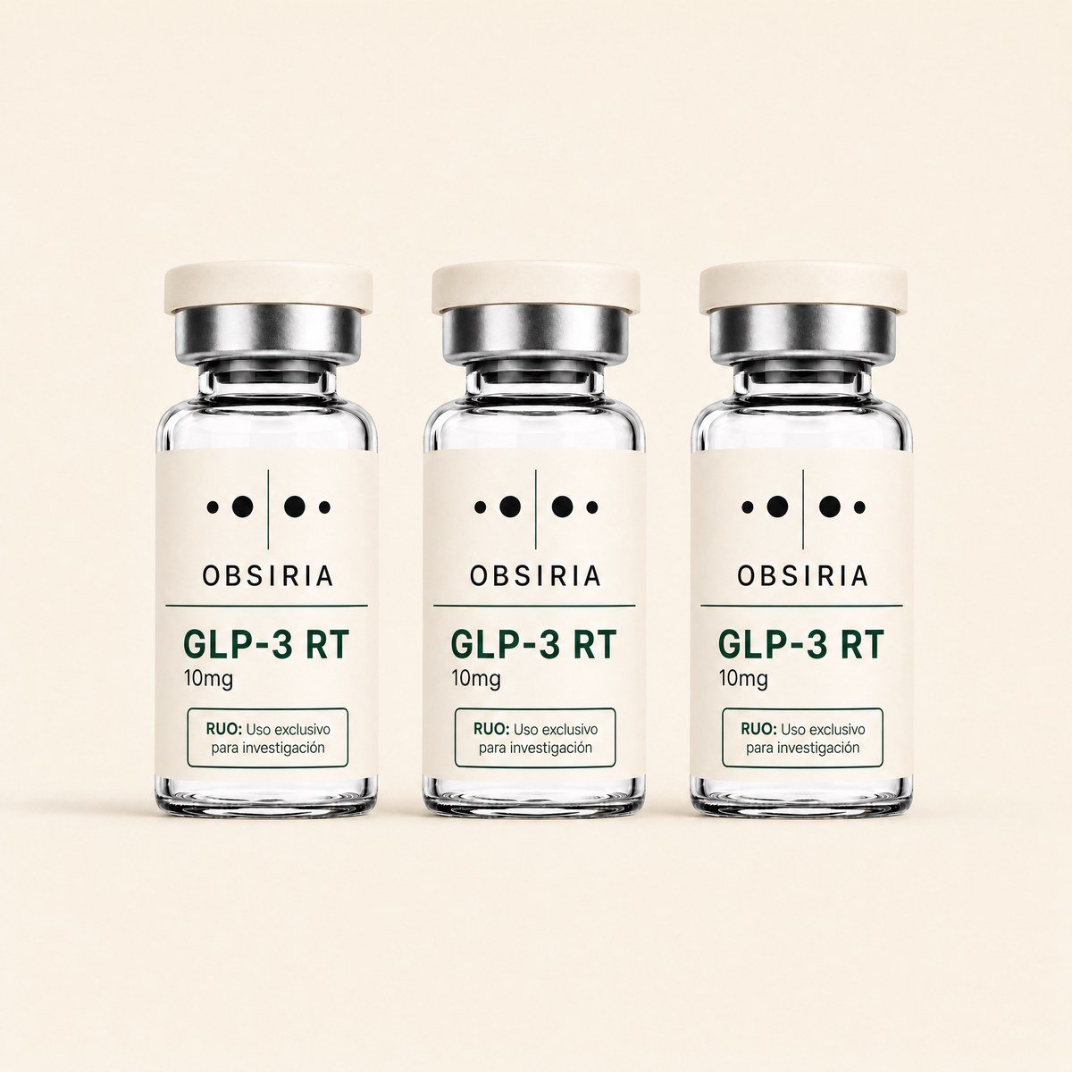 GLP-3 RT 10mg — presentación de 3 viales, producto de investigación OBSIRIA